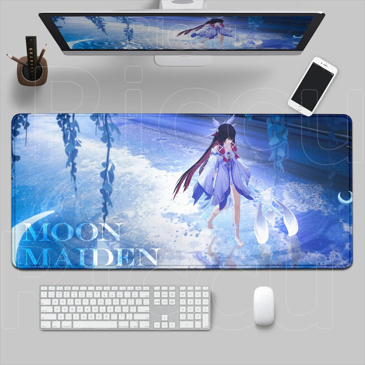 Kawaii Genshin Impact Columbina Mouse Pad Gaming Locking Animal Edge Big Computer Game Large Rubber Art Mousepad Laptop Desk Mat