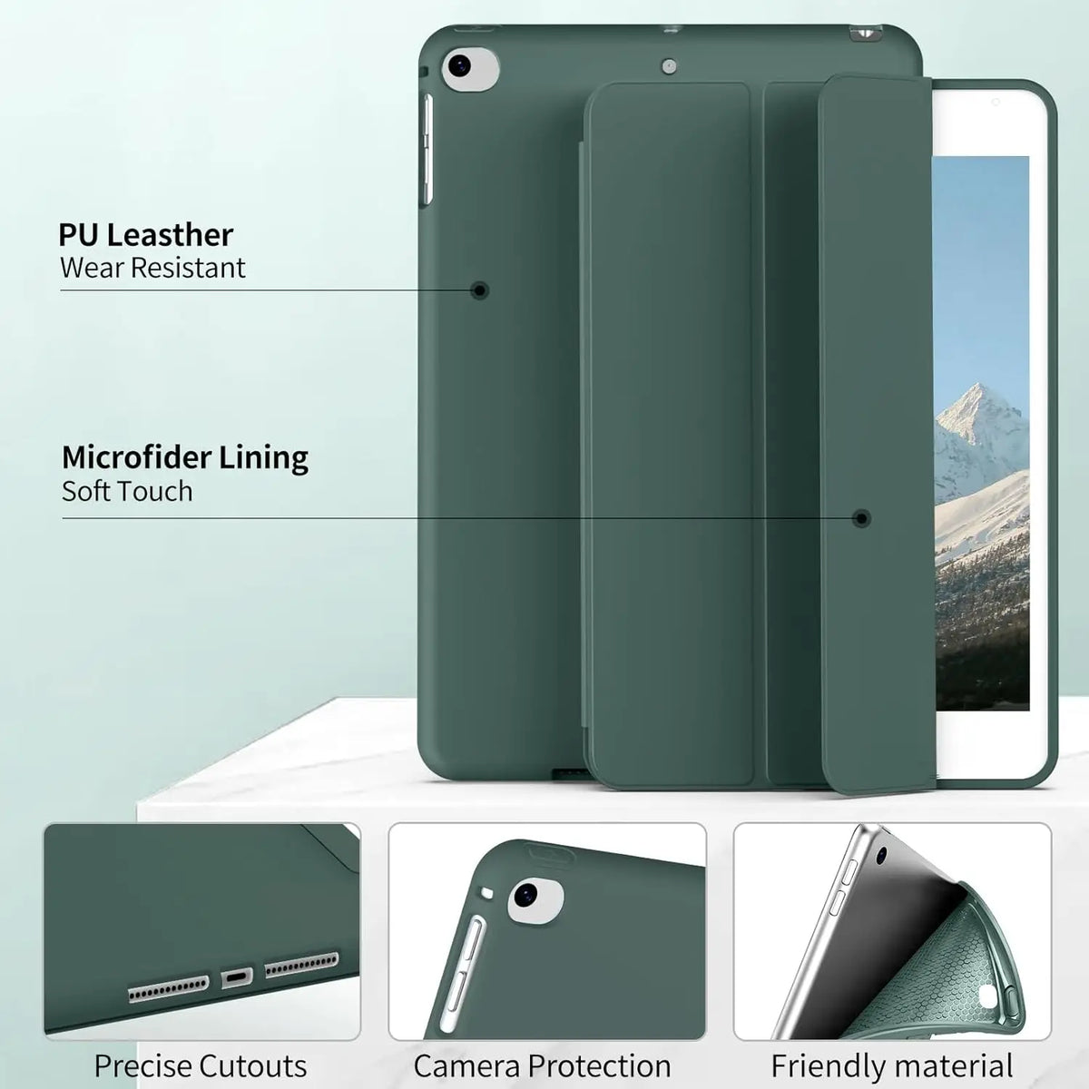 Tri-fold Flip Case For iPad Mini 1 2 3 4 5 7.9'' 2015 2014 2013 Magnetic Stand PU Leather Protective Cover