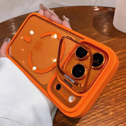 Luxury for Magsafe Magnetic attraction Bracket Case for IPhone 17 16 15 13 12 Pro Max 14 Plus Lens Holder Protection Clear Cover