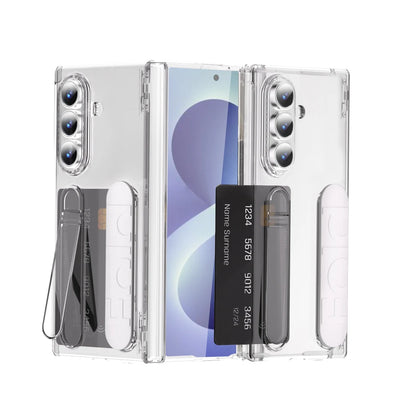 Multifunctional Kickstand Phone Case For Samsung Galaxy Z Fold 8 Ultra Fold 7 6 5 4 With Card Slot Wrist Strap Folding Cover