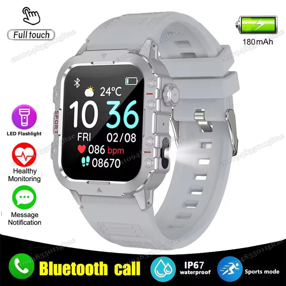 1400mAh Big Battery Smart Watch Men Outdoor GPS Flashlight 10ATM Waterproof Bluetooth Call AMOLED HD Sports Smartwatch PK HT30