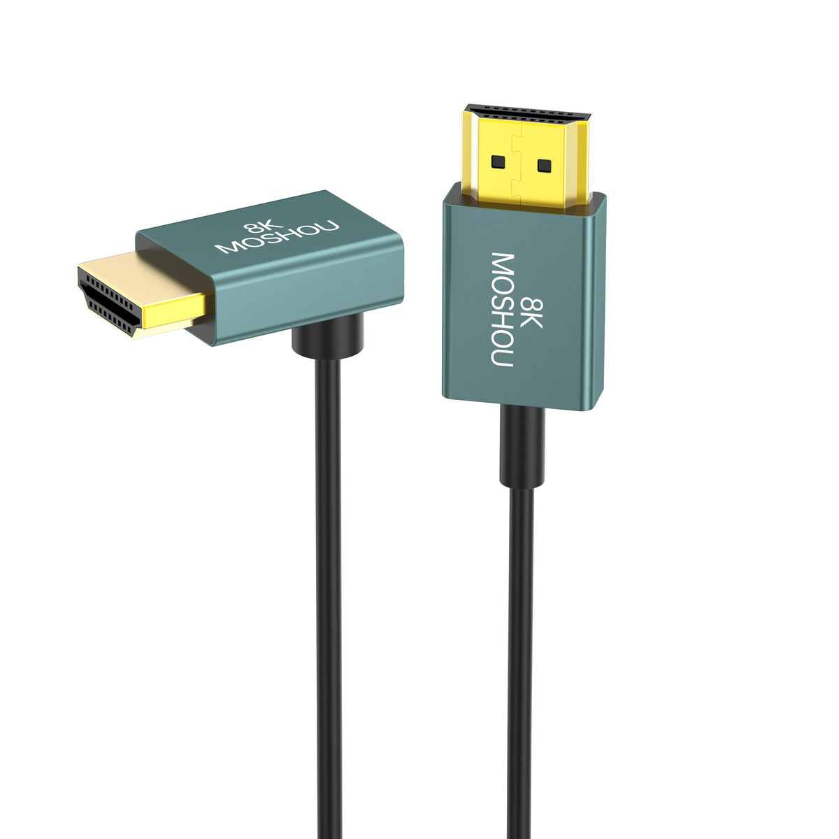 MOSHOU Ultra Thin 8K HDMI 2.1 90 Degree Down Angle Cable Flexible Slim High Speed Cord Support 4K@120Hz 8K@60Hz for TV HDTV PS5