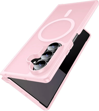 Fashion Magnetic Case For Samsung Galaxy Z Fold 8Ultra 8 7 6 5 4 For MagSafe Slim Translucent Matte Hard Back Soft Bumper Cover