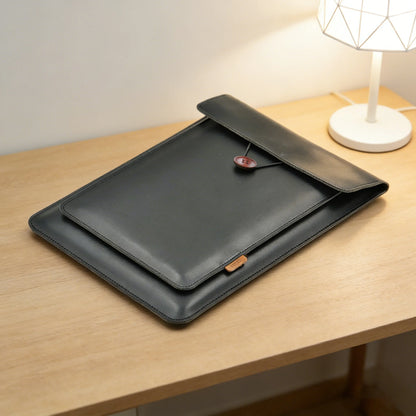 2 Pockets For Accessory  13/14/15/16 Inch Laptop Bag Cover PU Sleeve Case For MacBook Pro Air 13.3 13.6 MateBook 14 XPS 13 15