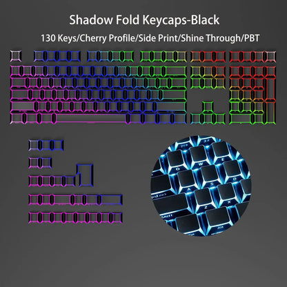Green Grape Top-lit RGB Backlit Keycaps Double Shot PBT Keycaps 130 Key Cherry Profile for MX Switches Mechanical Gamer Keyboard