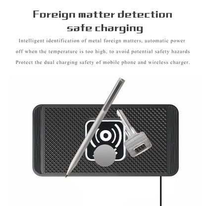 15W Wireless Car Charger Pad Non-Slip Qi Fast Charging for Android & iPhone 11/12/13/14 - Vehicle Phone Charger