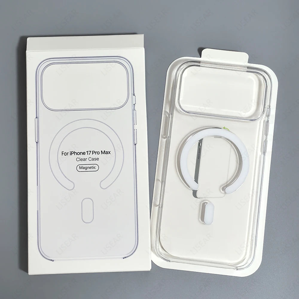Original For Magsafe Clear Phone Case For iPhone 18 17 16 15 14 13 12 Pro Max Mini Wireless Charging With Touch Camera Button