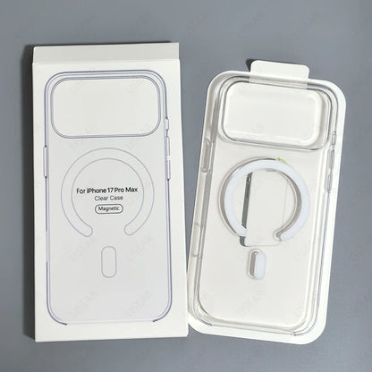 Original For Magsafe Clear Phone Case For iPhone 18 17 16 15 14 13 12 Pro Max Mini Wireless Charging With Touch Camera Button