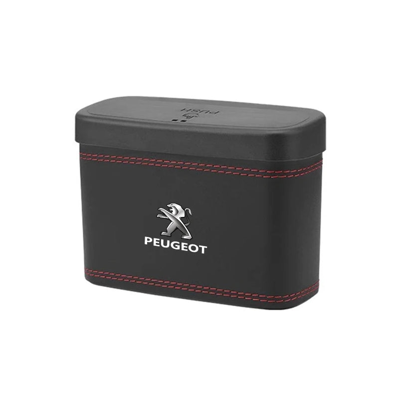 Car trash can hanging car garbage dustproof box storage box suitable for Peugeot 205 206 207 208 301 307 308 406 407 408 508 RCZ