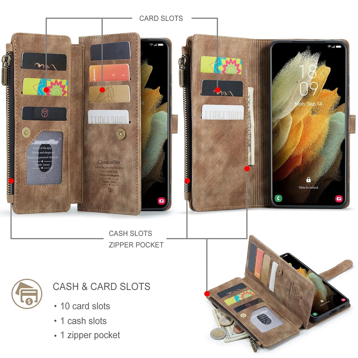Flip Leather Phone Case For Samsung Galaxy S25 Edge S24 S26 Ultra S23 FE S22 S21 S20 Plus Note20 A16 A56 A17 A37 A57 Wallet Etui
