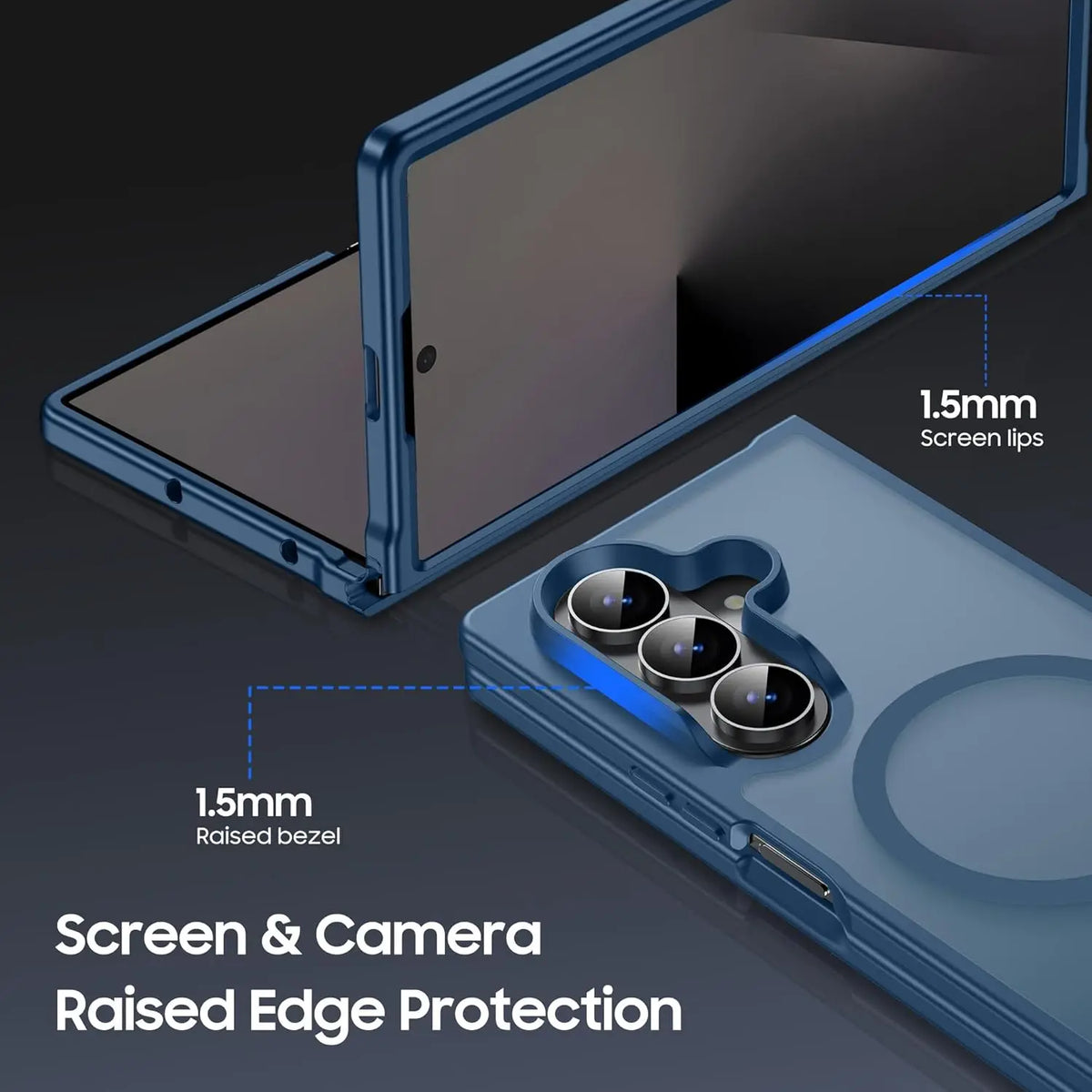 Fashion Magnetic Case For Samsung Galaxy Z Fold 8Ultra 8 7 6 5 4 For MagSafe Slim Translucent Matte Hard Back Soft Bumper Cover