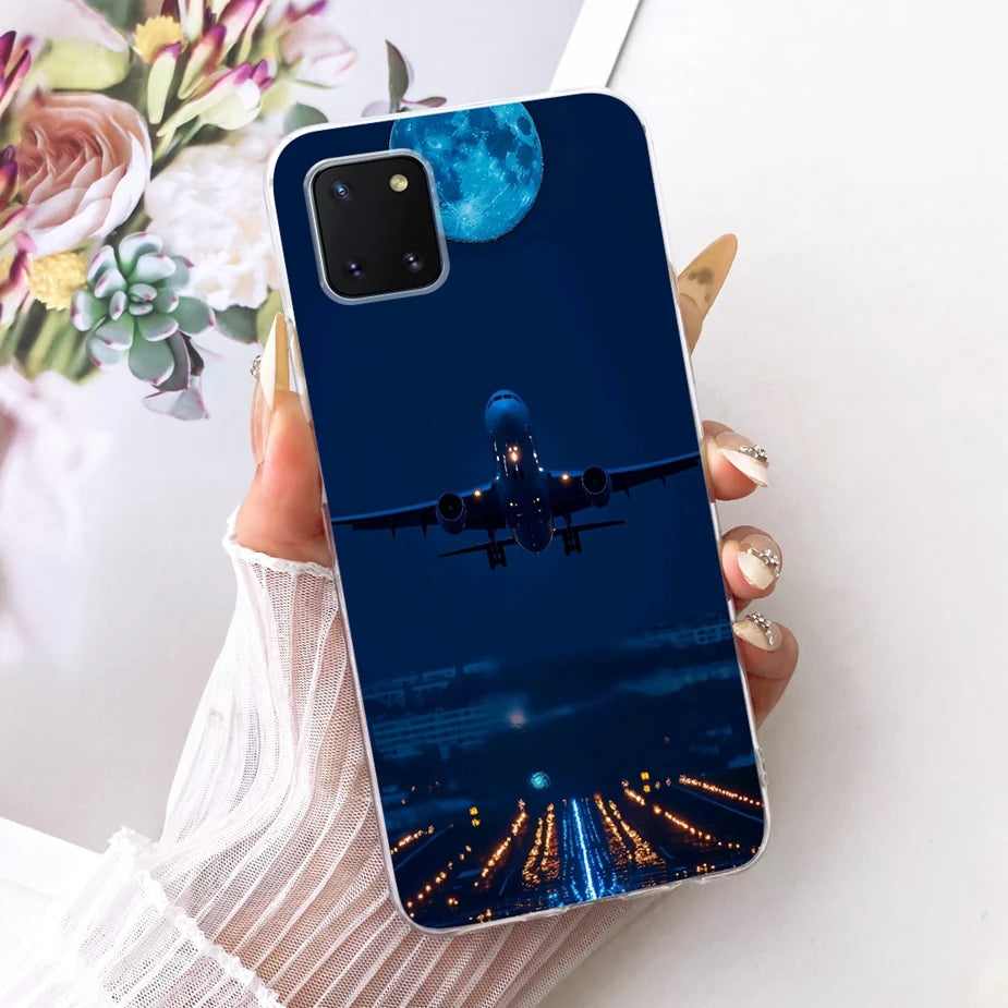 For Samsung Galaxy Note 10 Lite Case SM-N770F Luxury Flowers Painted Cover Soft Silicone Case For Samsung S10 Lite SM-G770F Bags
