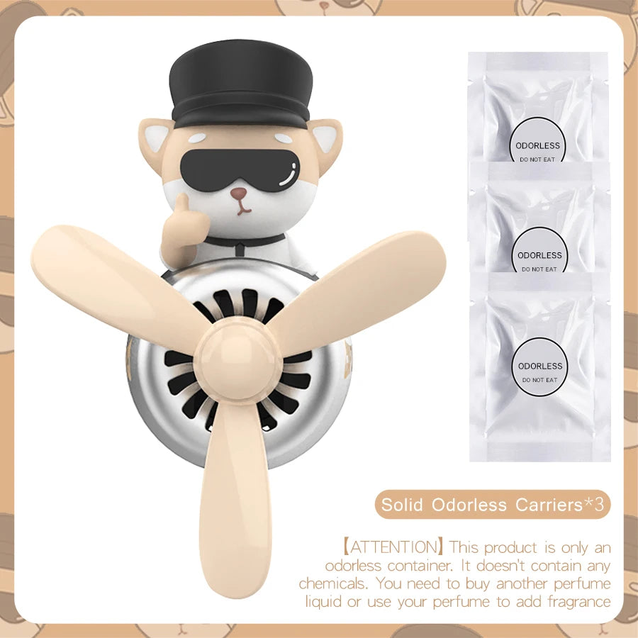 No perfume DIY fragrance Rotating propeller pilot dog car air fresheners vent clip plane aroma diffuser decorations accessories
