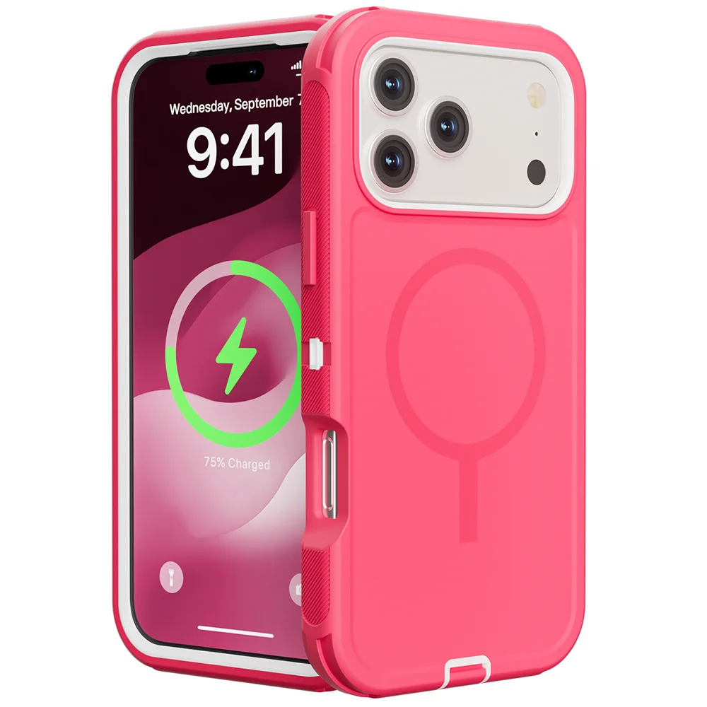 Rugged Armor OTT Defender Box Magnetic Phone Case For iPhone 18 Pro Max 17 Air 16 15 14 13 For Magsafe Shockproof Protect Cover
