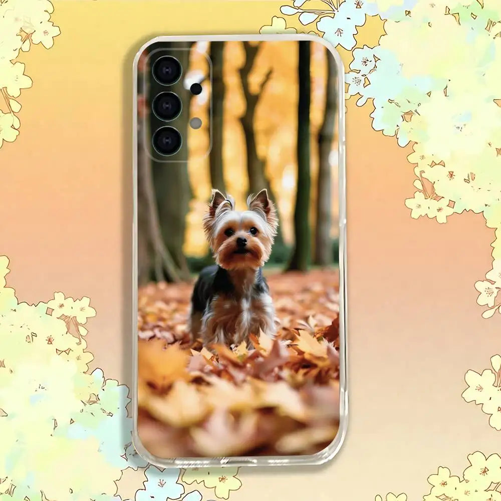 Yorkshire Terrier Dog Shockproof Clear Case For Samsung Galaxy S30,S25,S24,S23,S20,S21,S22,S10,5G,FE,lite,PIus Cover