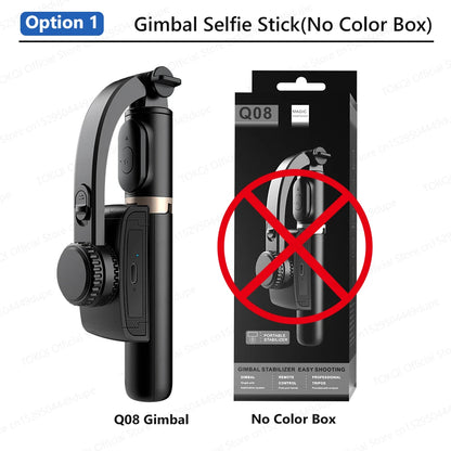 Q08 Handheld Gimbal Stabilizer Portable Selfie Stick with Bluetooth Remote for Samsung Xiaomi Smartphone iPhone Shooting Vlog