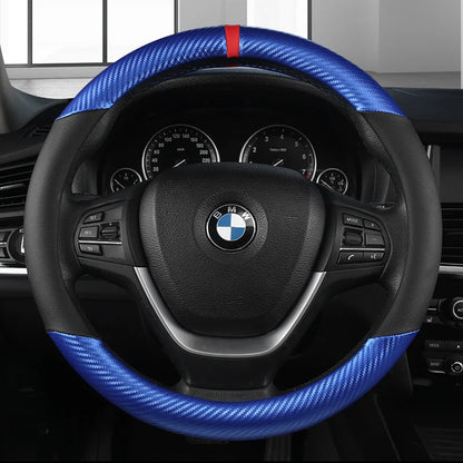 Universal D Shape Car Steering Wheel Cover Breathable Anti Slip Car Decoration Suitable 37-38cm Steering Wheel Cover Accessories
