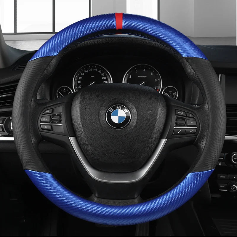 Universal D Shape Car Steering Wheel Cover Breathable Anti Slip Car Decoration Suitable 37-38cm Steering Wheel Cover Accessories