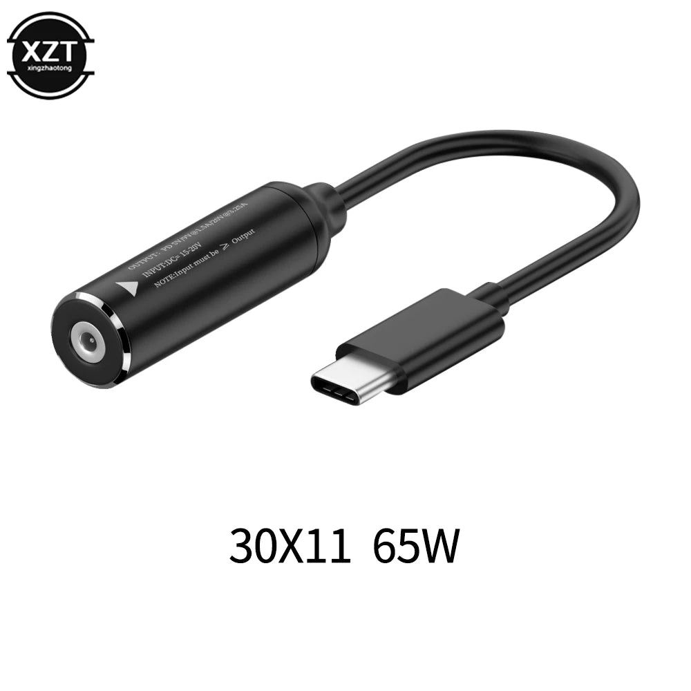 65W DC to USB C PD Power Adapter Converter 5.5X2.5 7.4X5.0 4.5X3.0 Laptop Charger to Type C Connector for Xiaomi Samsung Lenovo