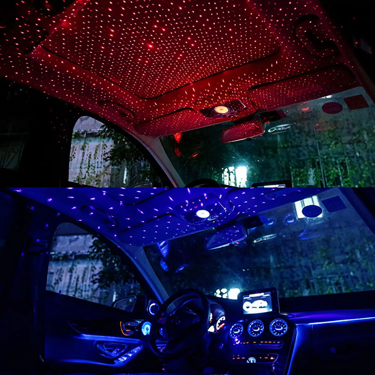 LED Car Roof Star Night Light Projector Atmosphere Galaxy Lamp USB Decorative Adjustable for Auto Roof Room Ceiling Decor