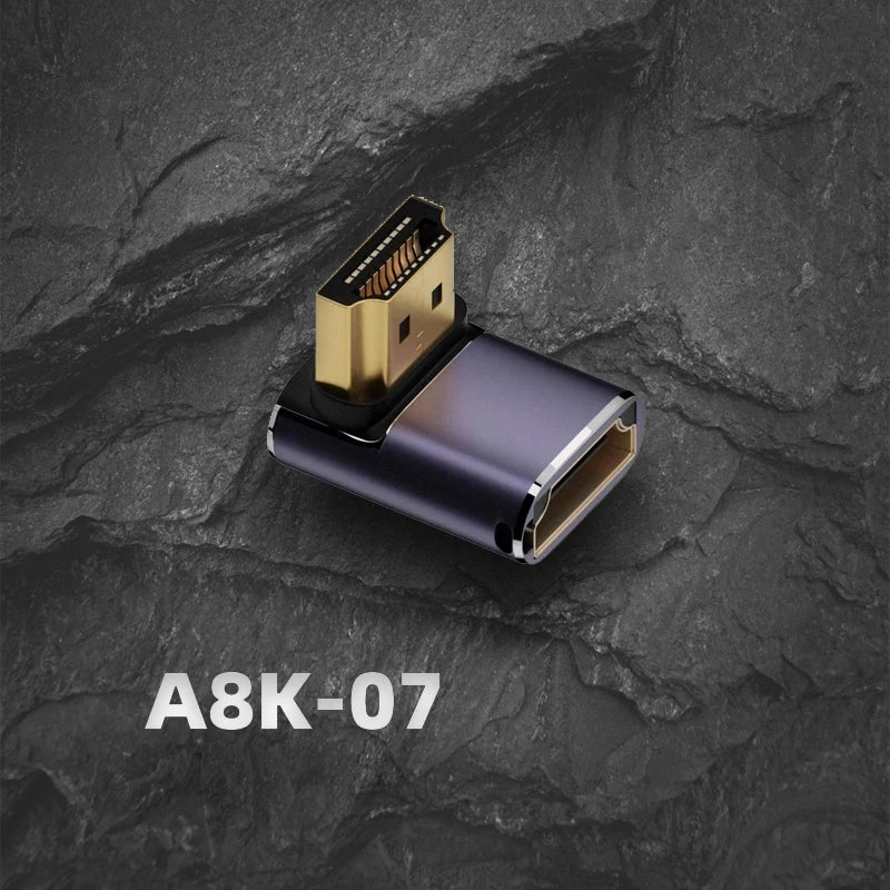 8K HDMI-compatible 2.1 Cable Connector Adapter 270 90 Degree Angle 2 Pieces Male To Female Converters Cable Adaptor Extender 3D