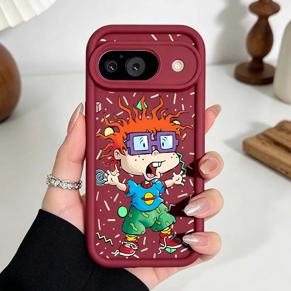 R-Rugrats C-Chuckie Finster Phone Case For Google Pixel 10 9 8 7 9a 8a 7a Pro XL Eye Ladder Silicone Cover