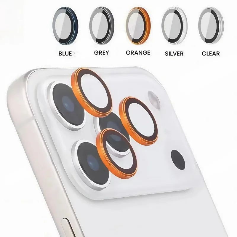 3D Metal Lens Protector Glass For iPhone 17 Pro 17Pro Max 17 Air Alloy Back Camera Ring Cover For iPhone 16 Pro 16 Pro Max Lens
