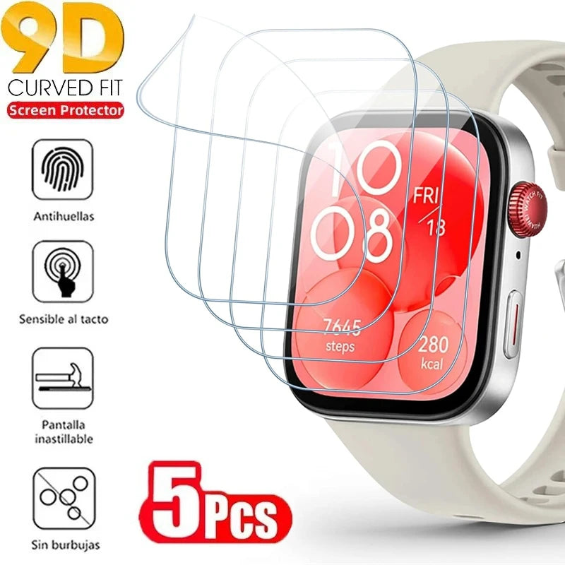 5PCS Screen Protector For Huawei Watch Fit 3/4/4Pro/5Pro Anti Scratch Clear TPU Hydrogel Film Huawei Accessories Protective film