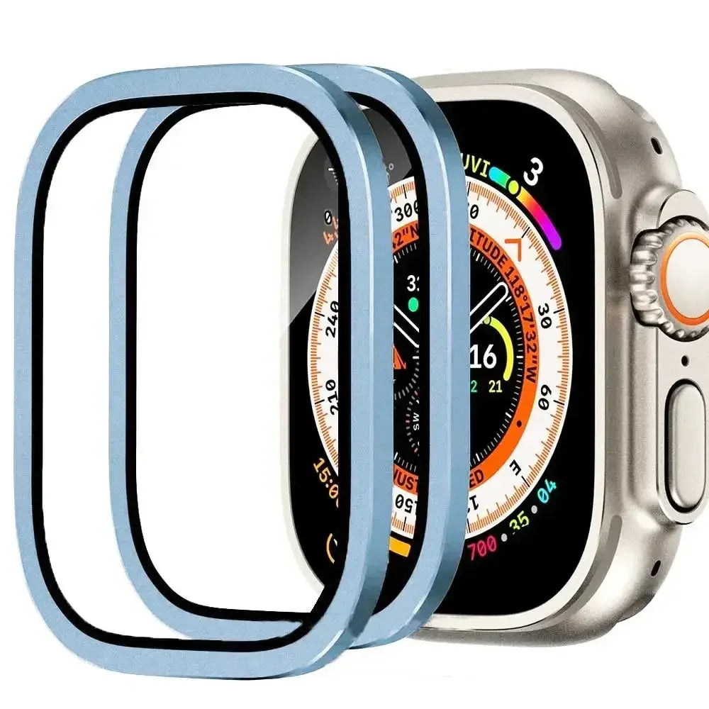 2PCS HD Metal Tempered Glass For Apple Watch Ultra 49mm Screen Protector Anti-Scratch Bumper Full Film for IWatch Ultra 49mm