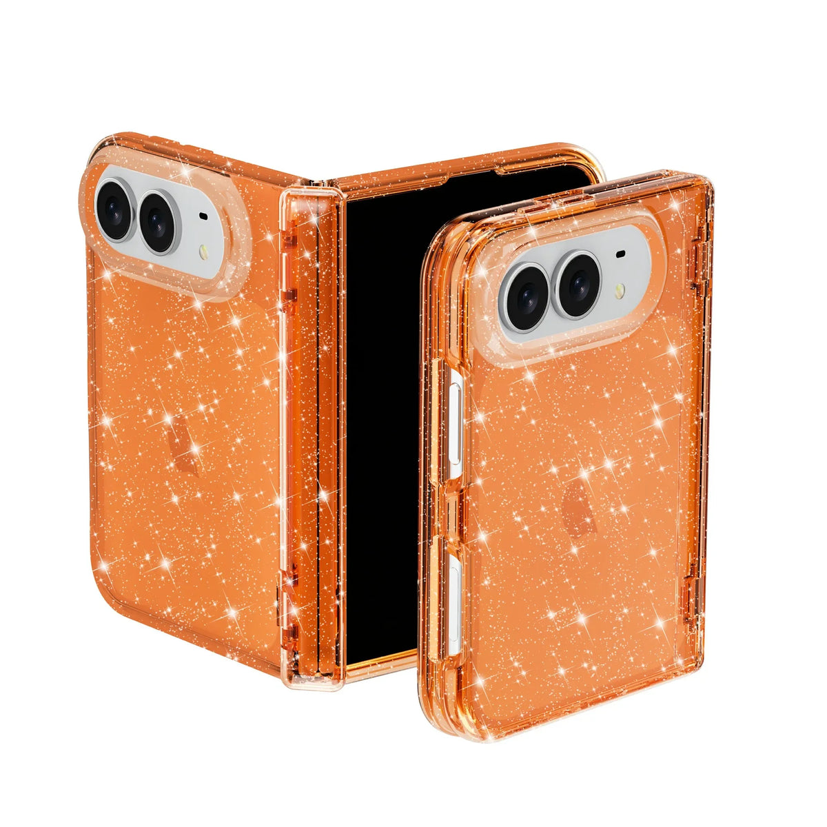 For IPhone Duo Fashion Transparent Glitter Acrylic Phone Case for IPhone Duo 18 Fold Shockproof Axis Protection Slim Fit Cover