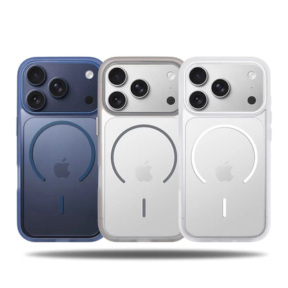 Luxury Transparent Magnetic Bumper Case for iPhone 17 Air 16 Pro Max 15 14 13 12 Magsafe Wireless Charge Clear Shockproof Cover