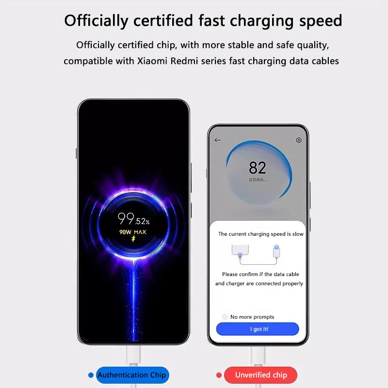 90W USB Fast Charger for Xiaomi 15 14 13 12 11 10 Ultra Note 12T 13 Pro Turbo Quick Charge Type C USB Charging Cable