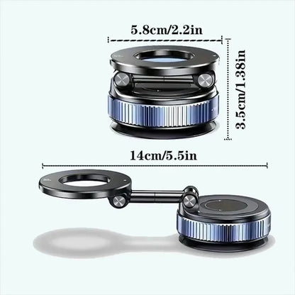 Stable Vacuum Car Phone Holder, 360° Swivel Magnetic Phone Mount for Car, Anti-Shake Dashboard Windshield Stand for GPS Navigation