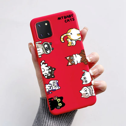 For Samsung Galaxy Note10 Lite Case SM-N770F 6.7'' Cute Bear Cartoon Cat Cover Soft TPU Phone Case For Samsung Note 10 Lite Bags