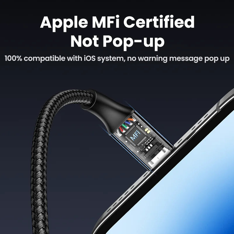 UGREEN MFi USB Lightning Cable for iPhone 2.4A Fast Charging USB A to Lighting Cables for iPad iPhone 11 13 12 14 Pro Max Cable