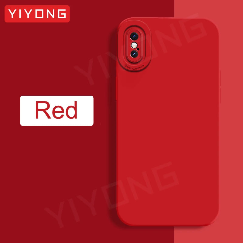For iPhoneX Case YIYONG Original Liquid Silicone Soft Cover For iPhone X S XR XS Max 10 iPhone10 iPhoneXR iPhoneXS Phone Cases