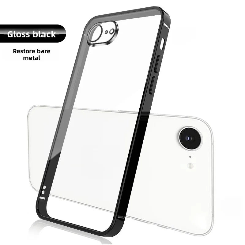 Case For IPhone 17E 16E Simple Transparent Frosted Electroplated Frame Ultra-thin Silicone Cover For 17e 16e Shockproof Funda