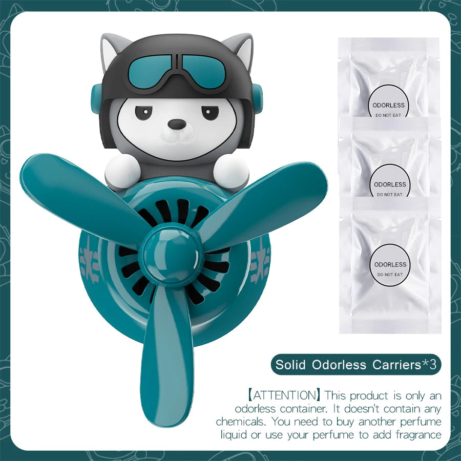 No perfume DIY fragrance Rotating propeller pilot dog car air fresheners vent clip plane aroma diffuser decorations accessories