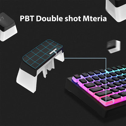 129 Keys Pudding Keycaps PBT Double Shot RGB Gaming Keyboard Keycaps For 61 68 84 87 96 98 100 104 108 Keys Mechanical Keyboard