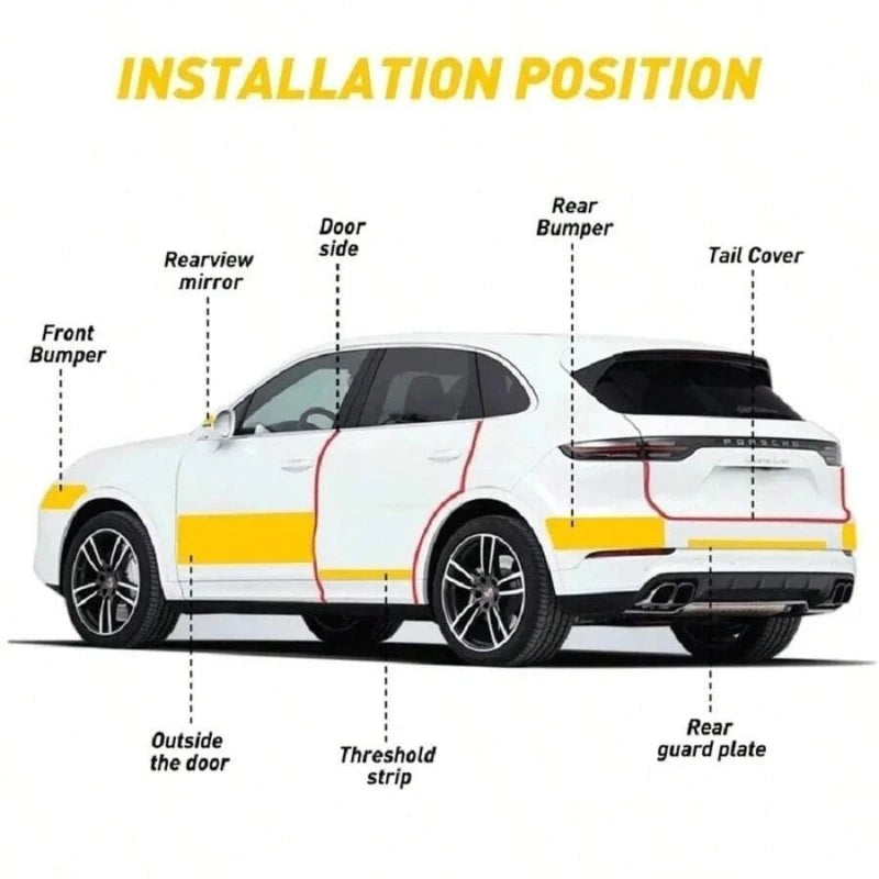 3D Carbon Fiber Sticker Paste Car Threshold Protective Film Anti Scratch Waterproof Matte Black Nano Sticker for Car Body