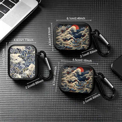 Wave Pavilion Sun Earphone Cases Cover With Hook Case For Airpods 5 Pro2 2 4 1 3 Pro3 Pro