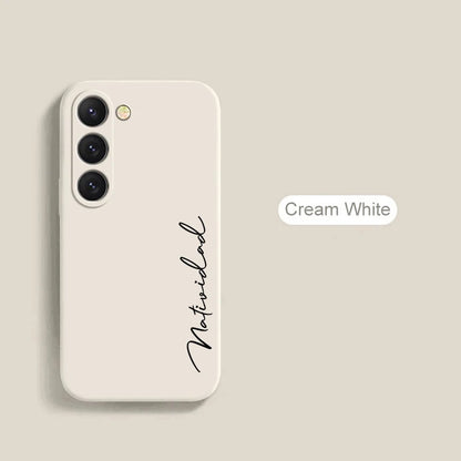 Customized Personalized Name Initials Soft Liquid Silicon DIY Case For Samsung S24 S23 S22 S21 S20FE Ultra Plus Cover For S23FE