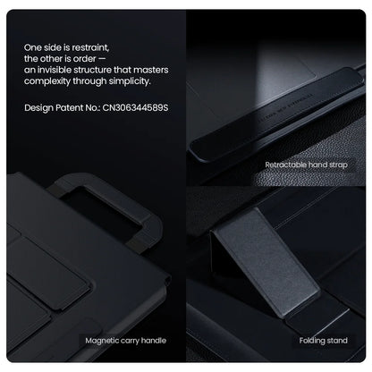 NILLKIN Portable Leather Laptop Sleeve Case Bag for Macbook Air 13 14 15 16 inch M4 M3 M2 Mac Book Pro Adjustable Stand Cover