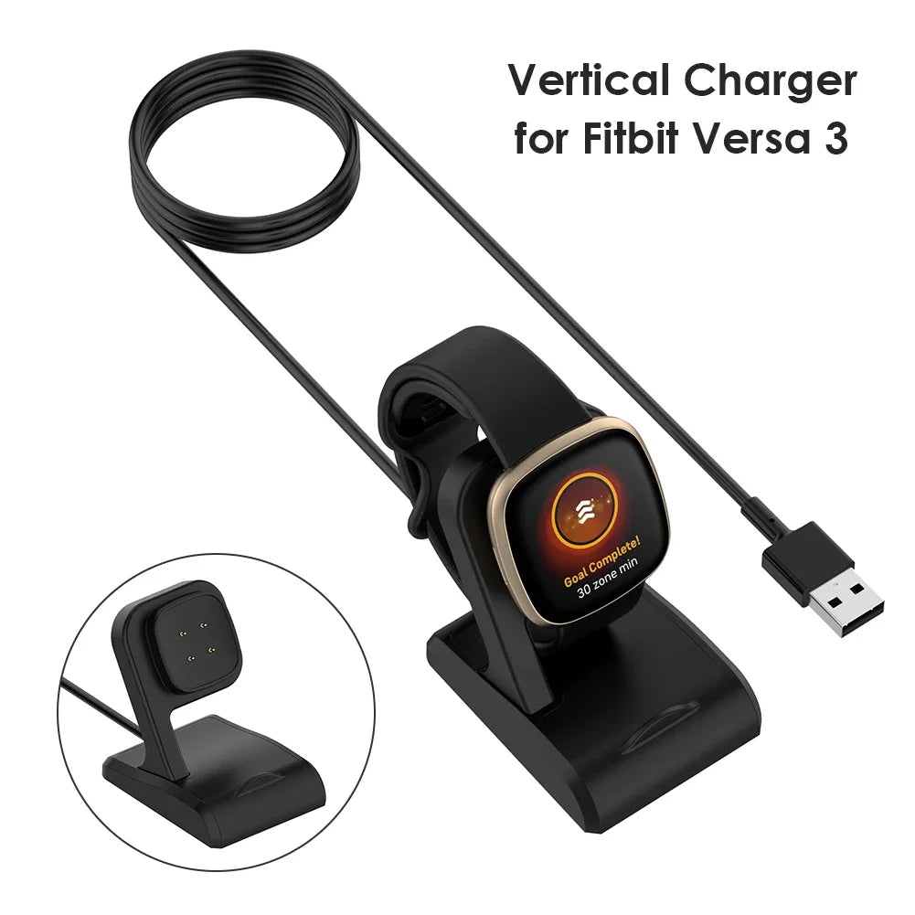 Charging Cable For Fitbit Versa 3 4 /Fitbit Sense 2 Smart Watch Replacement USB Charger Dock Station Power Adapter