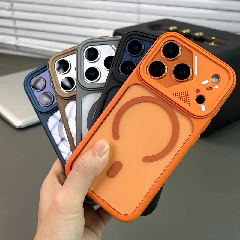 Acrylic Shockproof Hard Cover For Iphone 17 Pro Max Air 16 15 14 Plus 13 12 Pro Max 11 Luxury Soft Frame For Magsafe Clear Case