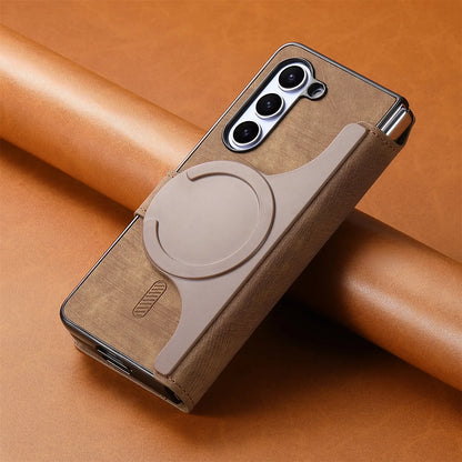 2 in 1 Detachable  Magnetic Flip Phone Case For Samsung Galaxy Z Fold 8 Ultra 7 6 5  Fold7 Card Solt Wallet Removable Bag Cover
