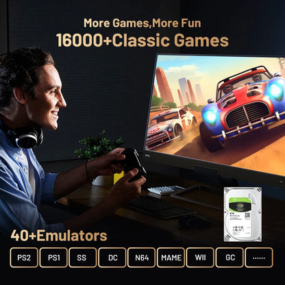 Kinhank Retro Video Game Consoles Super Console X5 PRO Plug and Play 320G/4TB with 16000 Games for PS2/WII/SS/DC/N64