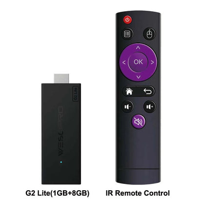 WESOPRO Android 14 TV Stick G2 Lite Smart IPTV Media Player 1GB RAM 8GB ROM Dual-band 2.4GHz/5.0GHz Wifi6 4K 30fps Fire Mi Stick