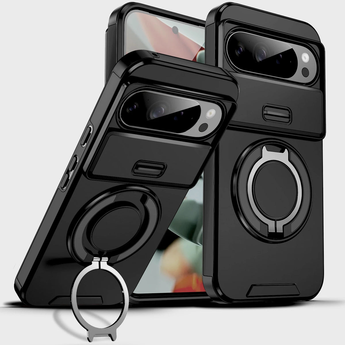 Luxury Shockproof Armor Case For Google Pixel 11 10 9 7 Pro XL 8A 9A 8Pro 11Pro Anti-fall Support Car Mount Adsorption Cover