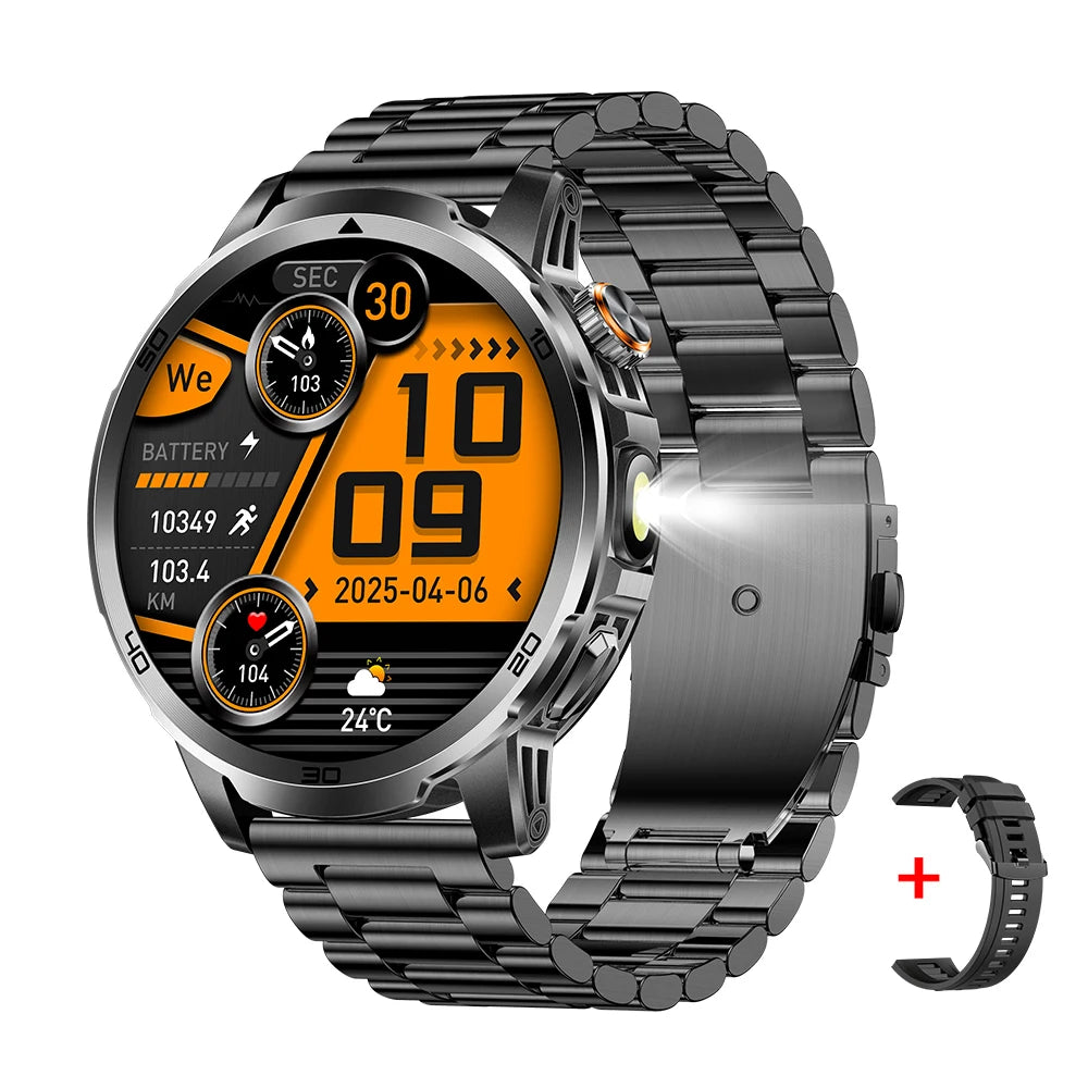 MEVADEN 1.85" Large Screen Outdoor Sports  Smart Watch Bluetooth Call LED Flashlight 1000mAh Health Monitor Smartwatch MD60
